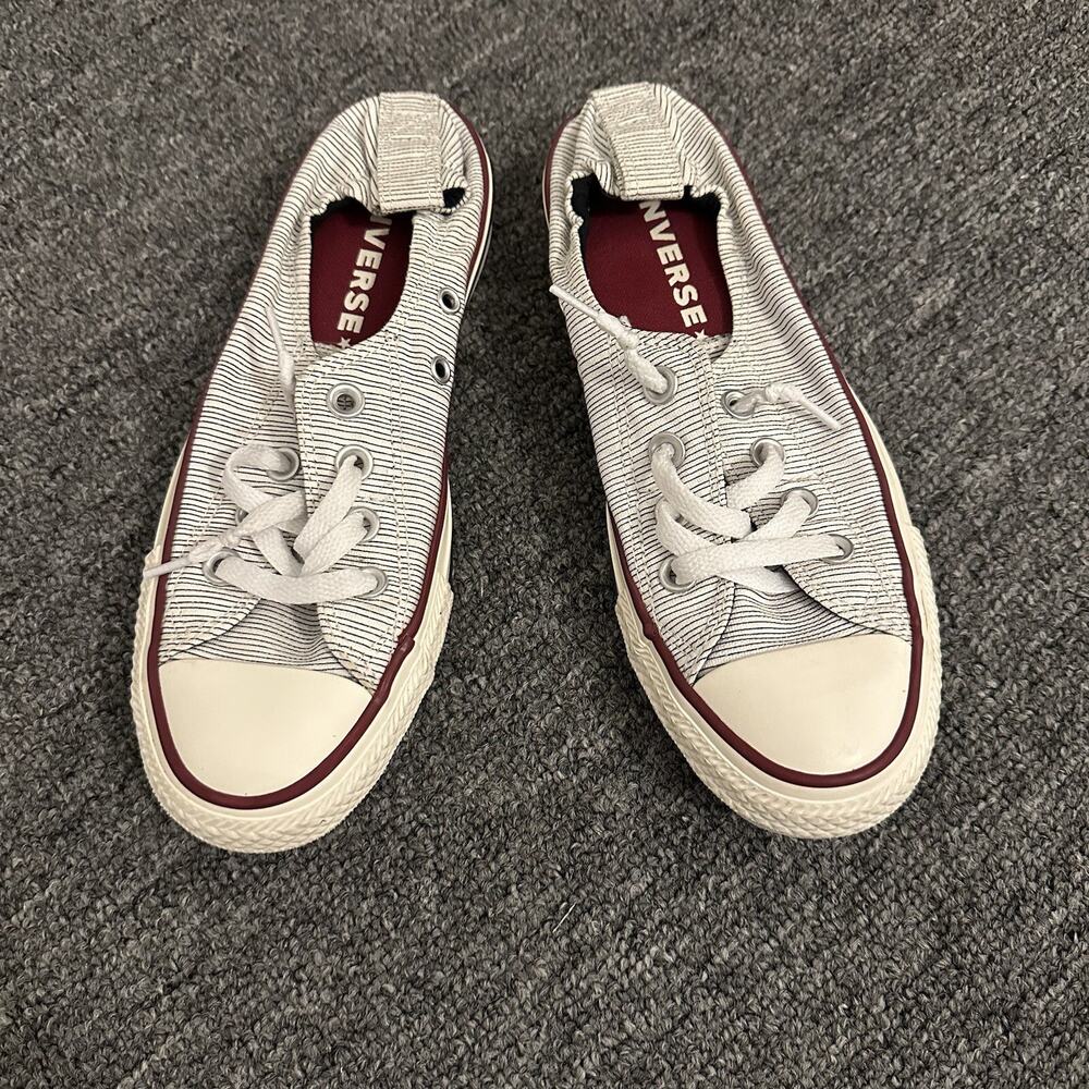 Converse Black White Striped Low Top Sneakers Size 7